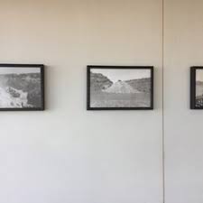 black and white photos on a wall